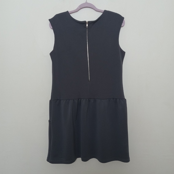 Cynthia Rowley Size 14 Sleeveless Back Zip Pop Over Drop Waist Gray Dress - Picture 9 of 11